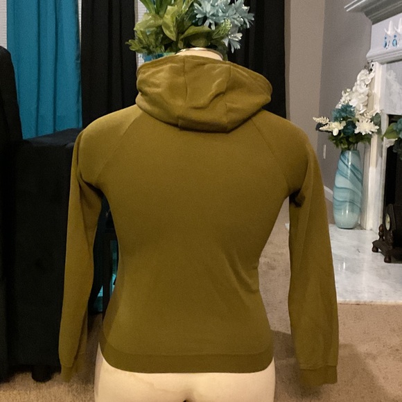 Nike Women’s Olive Green Pullover Hoodie with White Swoosh - Picture 5 of 7